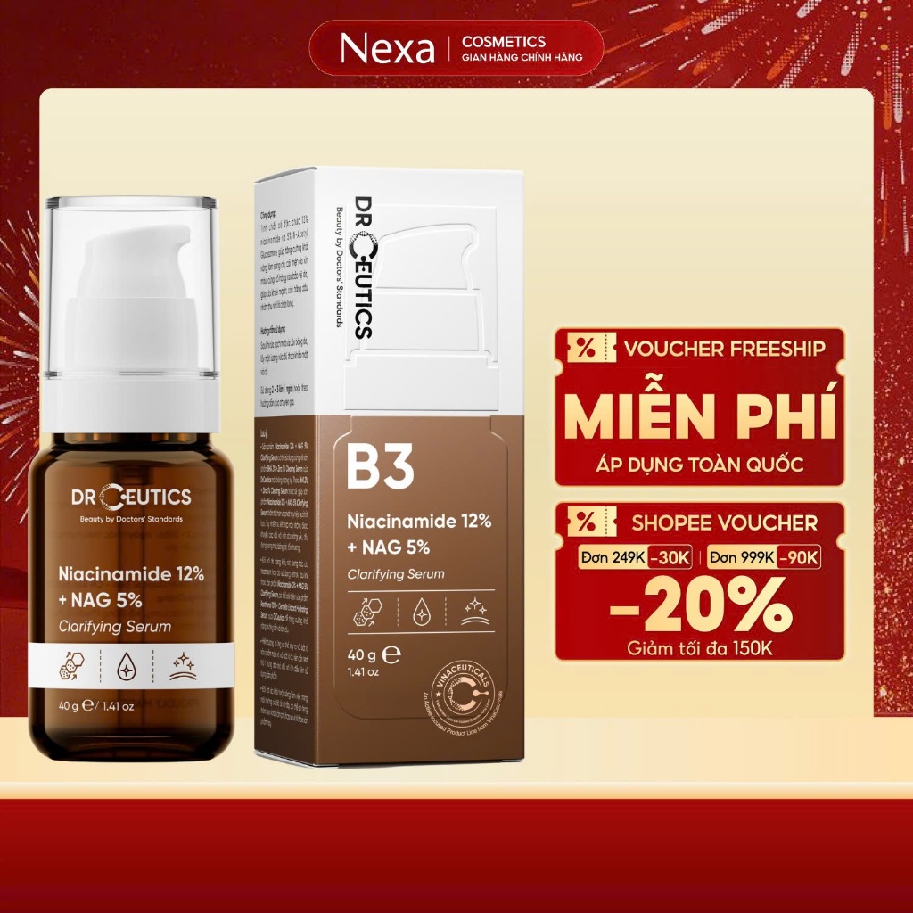 Serum DrCeutics B3 Niacinamide 12% + NAG 5% Clarifying Serum
