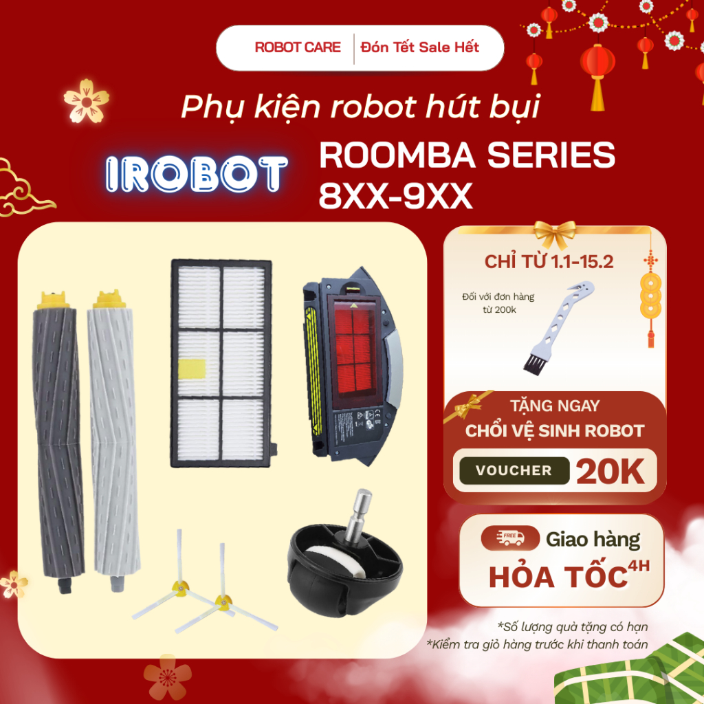 Phụ kiện robot lau nhà IROBOT Series 805, 860, 870, 880, 890, 966, 980 - Phụ kiện robot hút bụi IROB