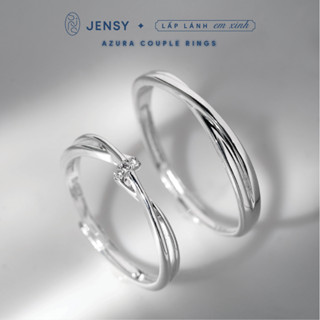  Nhẫn Đôi Bạc S925 Cao Cấp JENSY "Azura" NDAR00162. Nhẫn Đôi Bạc Nam Nữ Xoắn Chéo 