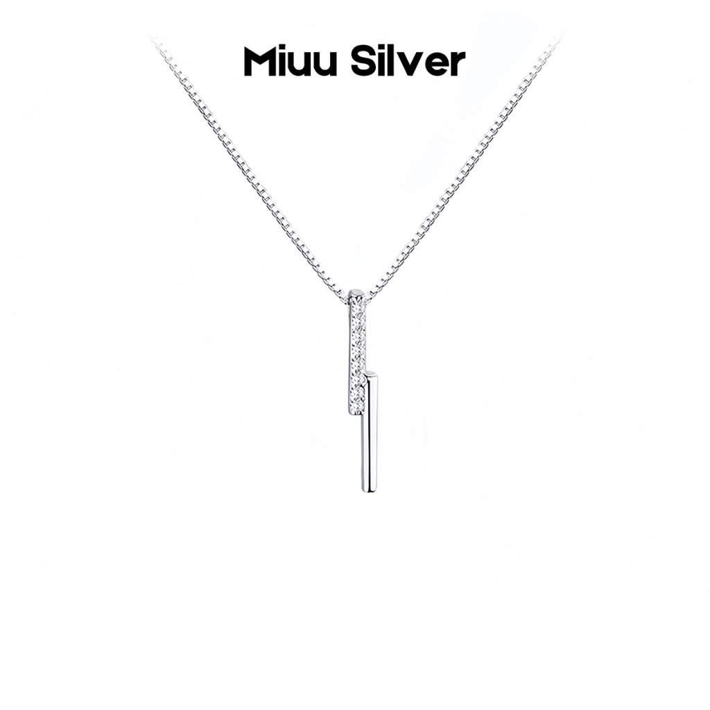 Dây chuyền nữ bạc 925 Miuu Silver, vòng cổ mặt đính đá thời trang phù hợp phong cách tối giản