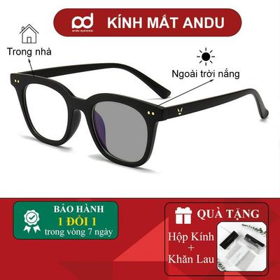 Gọng kính cận thời trang nam nữ ANDU dáng vuông chữ V nhựa dẻo TR - 0614  [Quà Tặng] Khăn Lau Kính