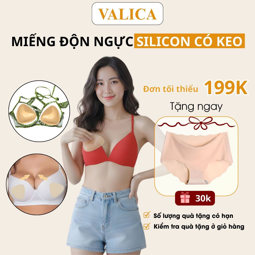[VALICA) Đệm Đệm Áo Ngực Dính Hai Mặt Hình Tam Giác, Có Hai Màu D3008