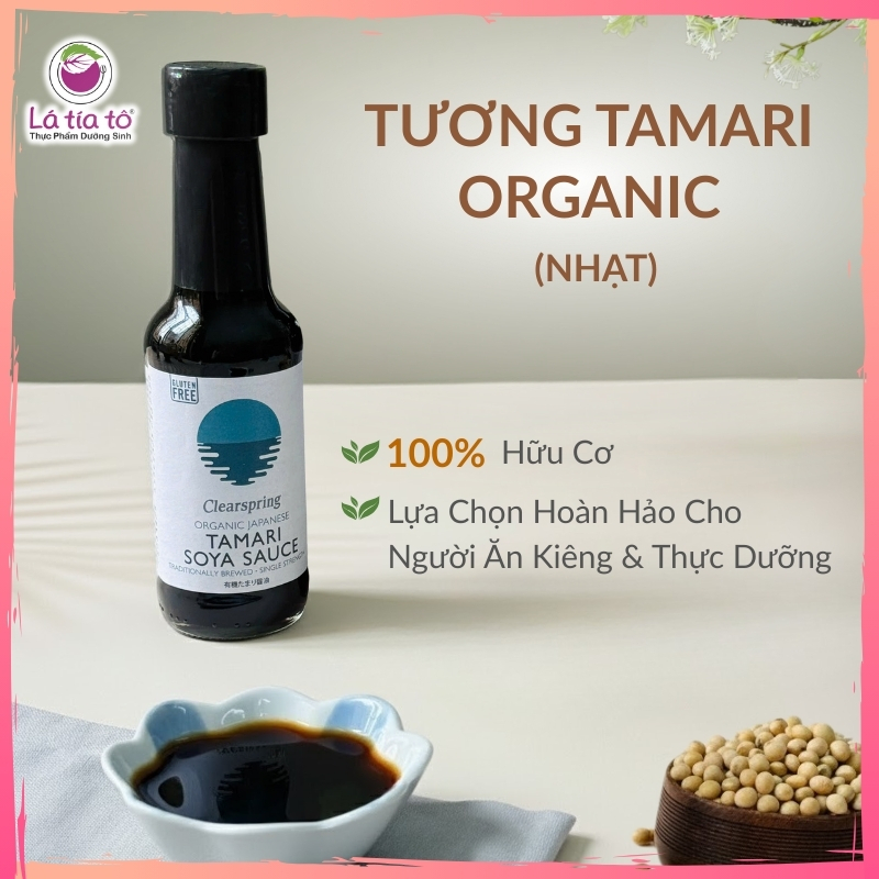 TƯƠNG TAMARI ORGANIC NHẬT BẢN (NHẠT) 150ML- LÁ TÍA TÔ