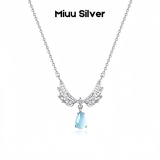  Dây chuyền bạc Miuu Silver vòng cổ nữ đá mặt trăng moonstone đôi cánh thiên thần 