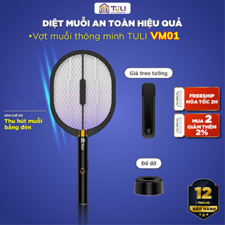  Vợt muỗi TULI VM01 Pin sạc cao cấp Thông minh 2 trong 1 kiêm đèn bắt muỗi Bảo Hành 12 Tháng 