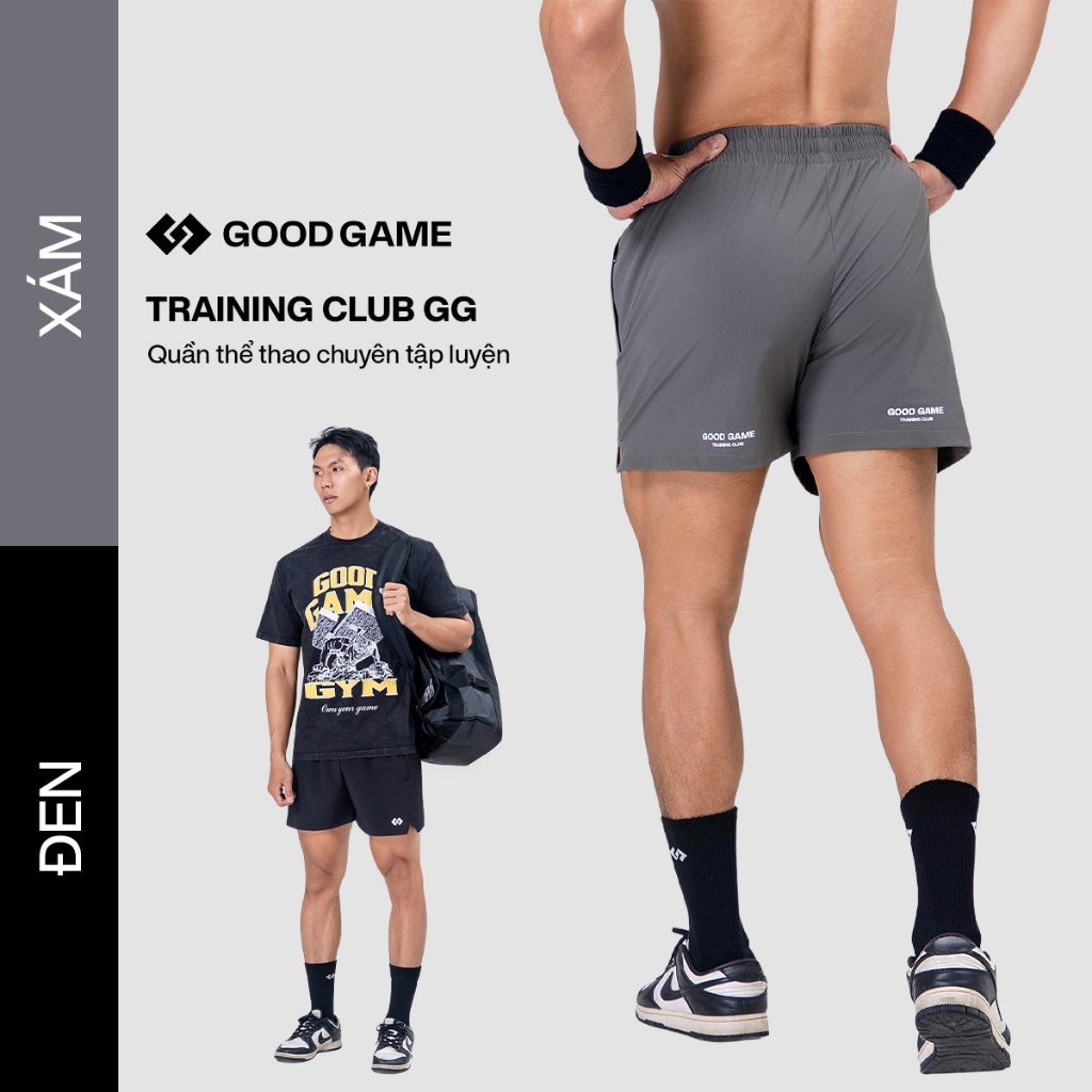 [MỞ BÁN] Quần Short ngắn thể thao đa năng, nhanh khô, thoáng khí với túi khóa kéo GOOD GAME Training