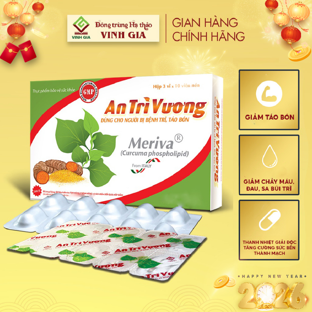Viên uống An Trĩ Vương hỗ trợ Cải Thiện Táo Bón, Bệnh Trĩ (Dùng được cho Phụ Nữ Mang Thai) hộp 30v