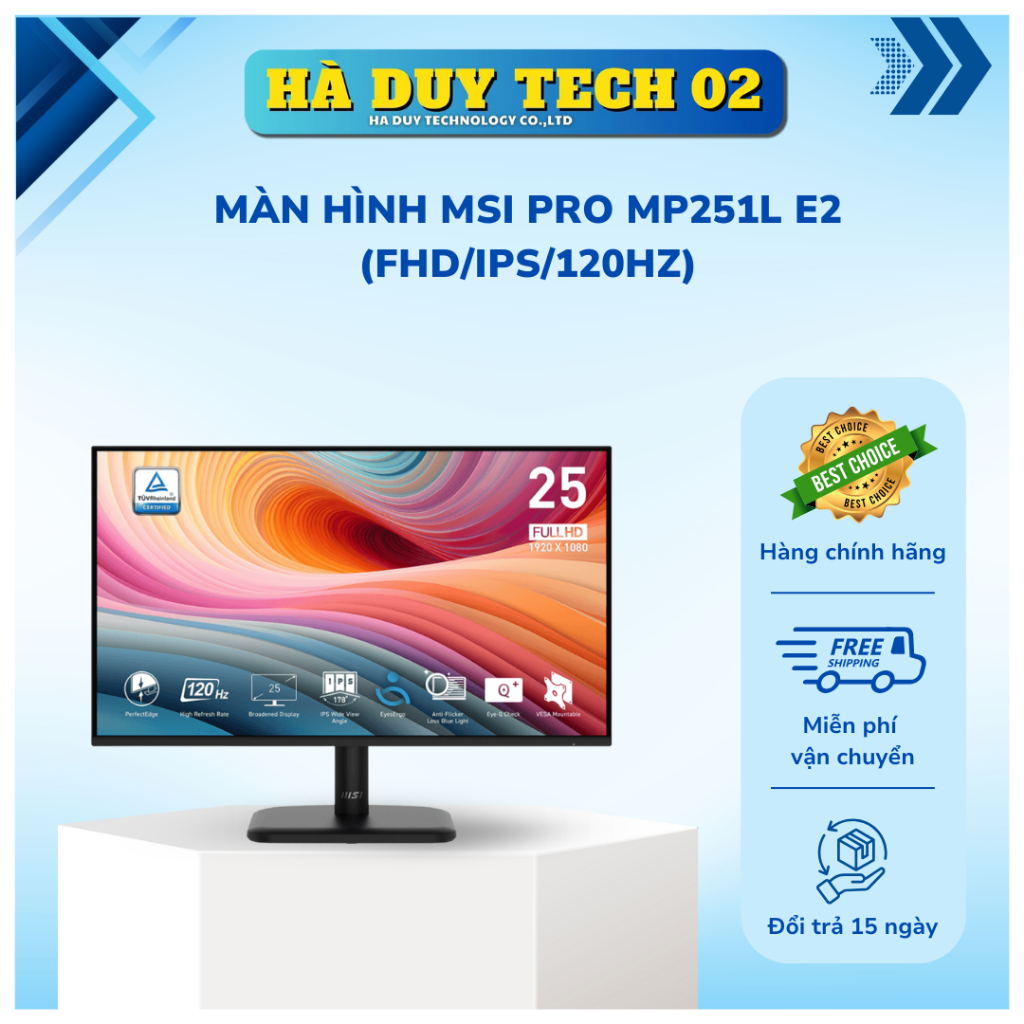 Màn Hình MSI PRO MP251L E2 (FHD/IPS/120HZ) - Chính Hãng - BH 24T - Hà Duy Tech