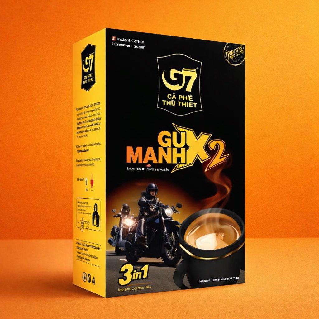 Cà phê G7 Gu Mạnh X2 – Đậm Vị Gấp Đôi, Tỉnh Táo Tức Thì, Gói Tiện Lợi