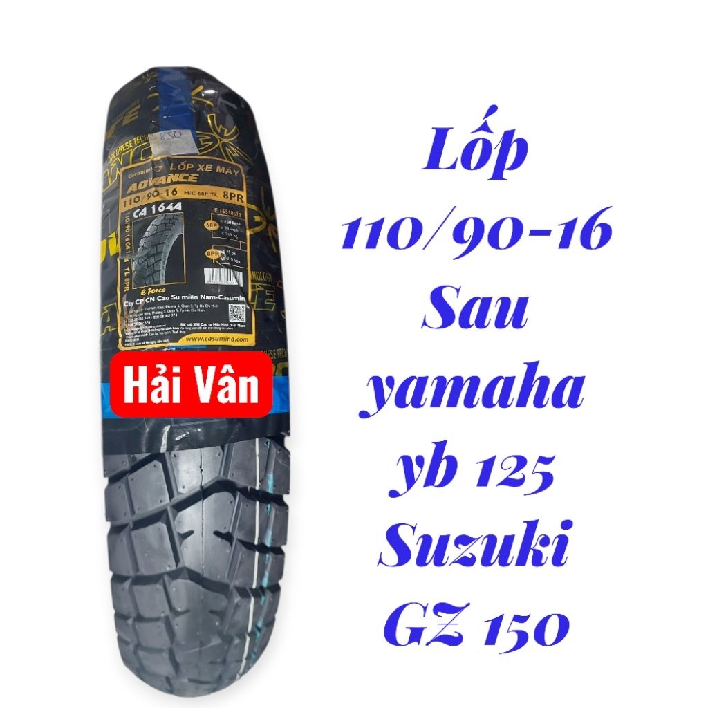lốp 110/90-16 CA164A (8 bố) sau Suzuki GZ 125/150, yb 125 và phù hợp các vành 16..