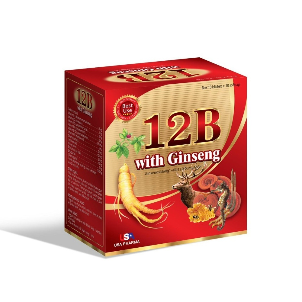 Viên Uống Bồi Bổ Sức Khỏe 12B With Ginseng - Giúp Phục Hồi Sức Khỏe - Nâng Cao Trí Lực - Bổ Sung Các