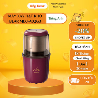 Máy xay bột khô đa năng mini, máy xay hạt cà phê, tiêu, xay ngũ cốc, gia vị bear mdj-a02g3_bảo hành 18 tháng