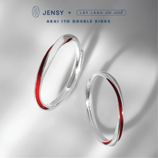  Nhẫn Đôi Bạc S925 Cao Cấp JENSY "Akai Ito" NDJ2 Nhẫn Đôi Bạc Nam Nữ Tình Yêu 