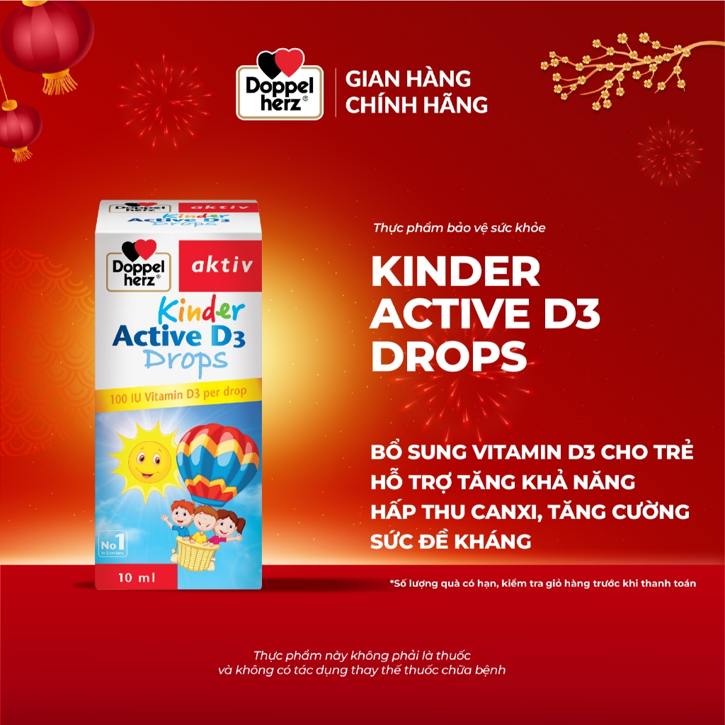 Vitamin D3 Drops Doppelherz Aktiv Kinder Active D3 Drops (chai 10ml)