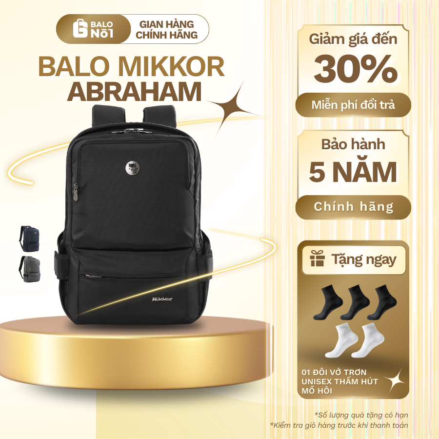 [MIKKOR] Ba lô Cao Cấp Mikkor The Abraham Premier – Nhiều Màu
