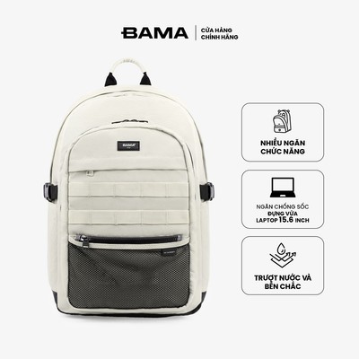 Balo nam nữ đi học đi làm BAMA Mesh Fabric Backpack MF107 chống nước nhiều ngăn đựng laptop 13 14 15 6 inch