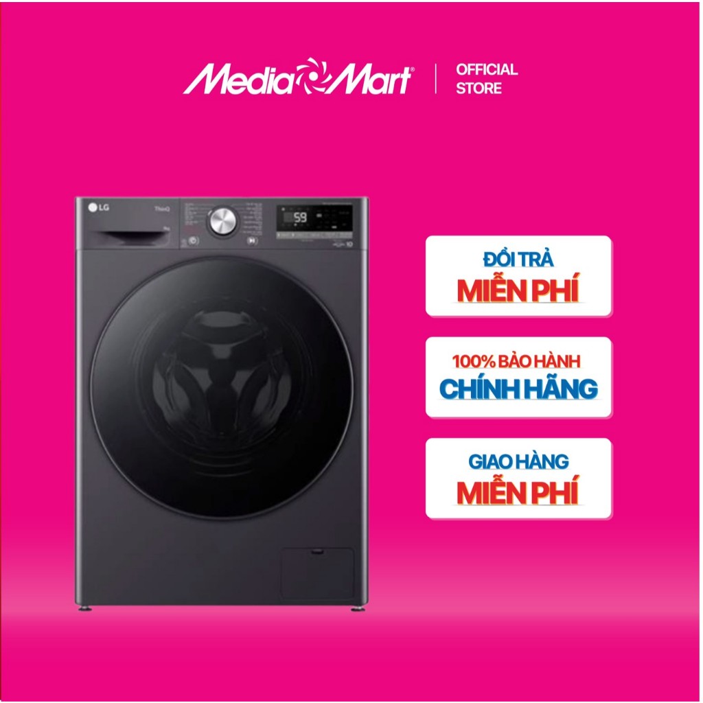 [MEDIAMART] - Máy giặt lồng ngang LG AI DD Inverter 12Kg FX1412N5G - FREESHIP,Bảohànhchínhhãng