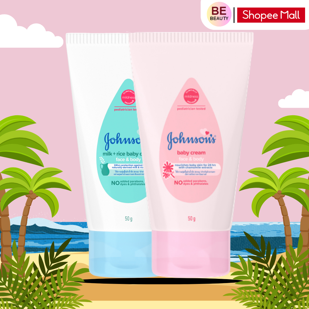 Kem Dưỡng Ẩm Johnson's Baby Milk + Rice Baby Cream Face & Body 50g