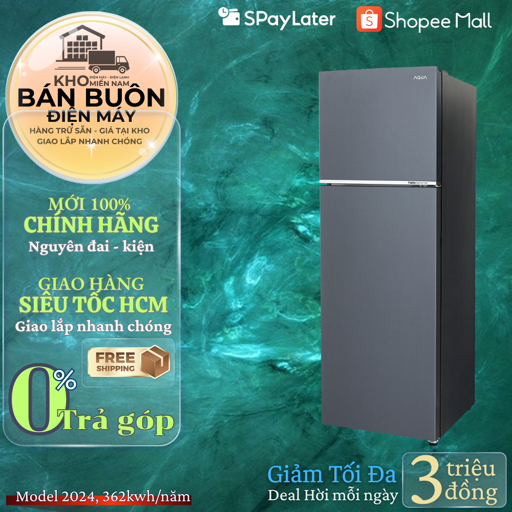Tủ AQR-T299FA(SL) - Tủ lạnh ngăn đông trên Aqua Twin Inverter 283L AQR-T299FA(SL) - Hàng chính hãng