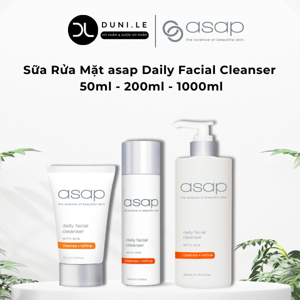 [ asap ] Sữa rửa mặt sạch sâu dành cho da dầu mụn | Asap Daily Facial Cleanser 50ml - 200ml - 1000ml