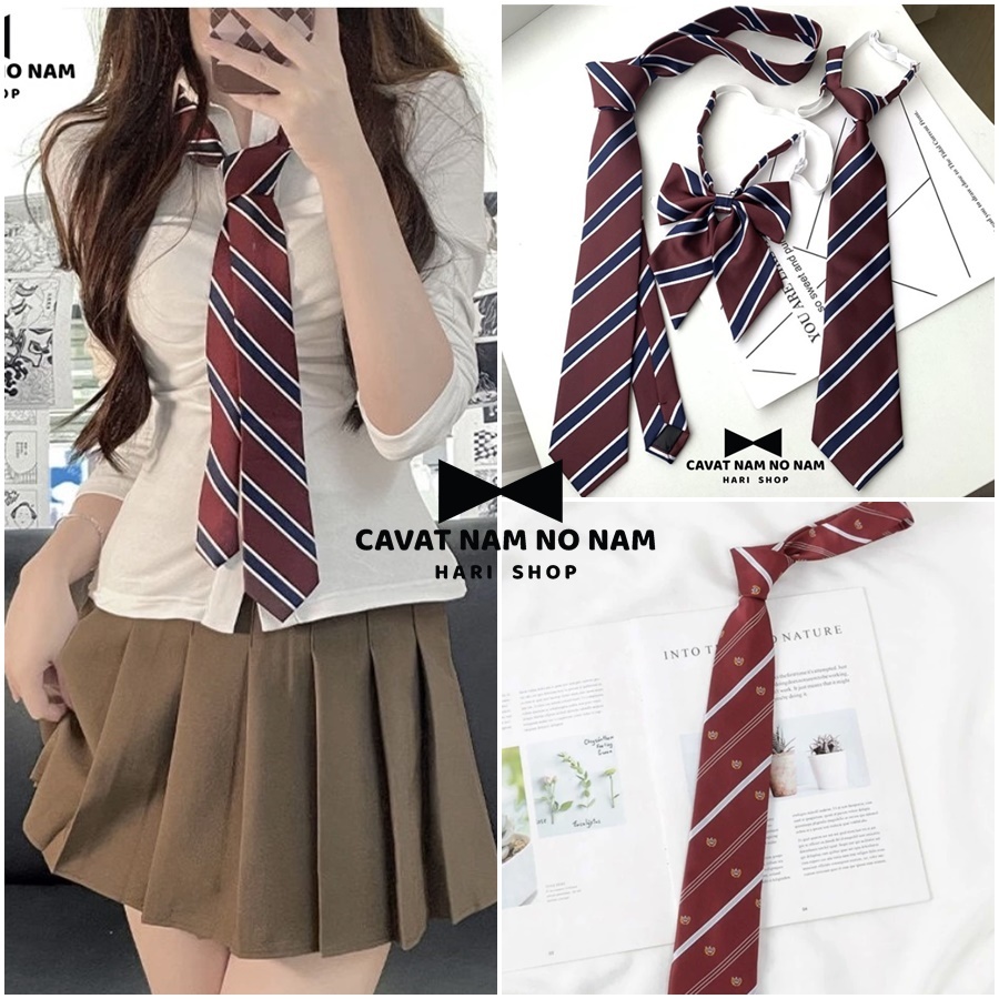 Cavat đỏ kẻ, cavat caro. cavat phụ kiện làm thắt lưng đẹp, cavat kỷ yếu nam nữ