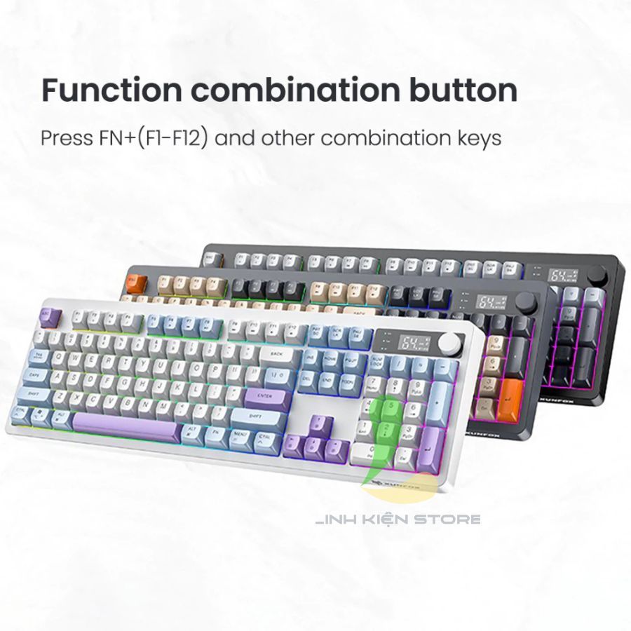 Bàn Phím Không Dây HOSAN XUNFOX TK100 Trang Bị Đèn Nền RGB, Kết Nối 2 Chế Độ Đa Năng | BigBuy360 - bigbuy360.vn