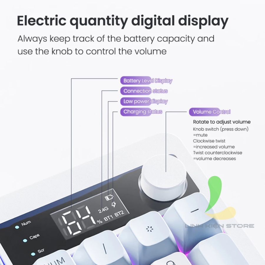 Bàn Phím Không Dây HOSAN XUNFOX TK100 Trang Bị Đèn Nền RGB, Kết Nối 2 Chế Độ Đa Năng | BigBuy360 - bigbuy360.vn