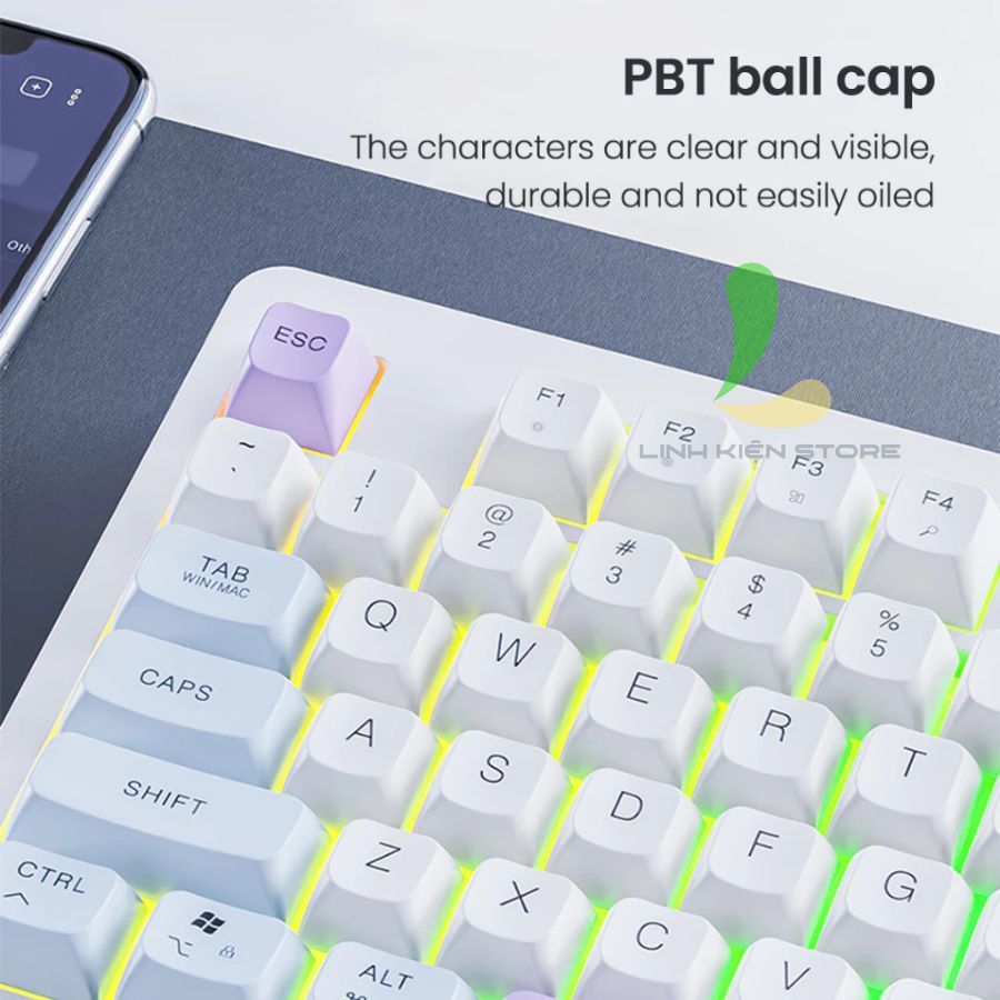 Bàn Phím Không Dây HOSAN XUNFOX TK100 Trang Bị Đèn Nền RGB, Kết Nối 2 Chế Độ Đa Năng | BigBuy360 - bigbuy360.vn