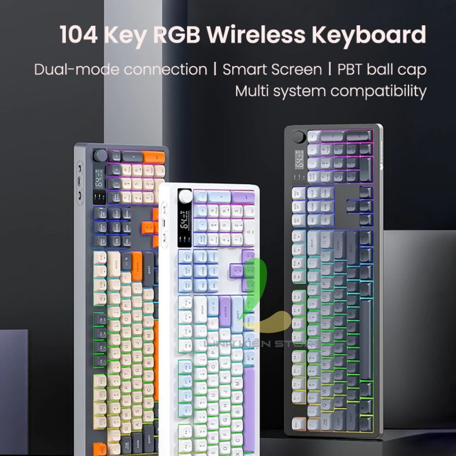 Bàn Phím Không Dây HOSAN XUNFOX TK100 Trang Bị Đèn Nền RGB, Kết Nối 2 Chế Độ Đa Năng | BigBuy360 - bigbuy360.vn