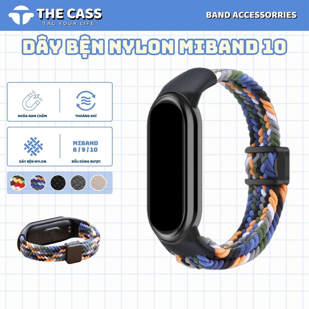 Dây Bện Thoáng Khí Chất Liệu Nylon Khóa Từ Tính  Dành Cho Xiaomi Miband 9 / Miband 10