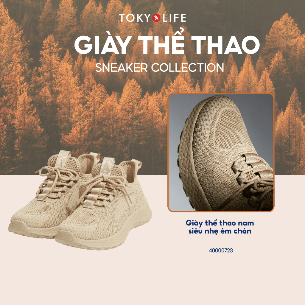 Giày thể thao nam siêu nhẹ êm chân TOKYOLIFE 40000723