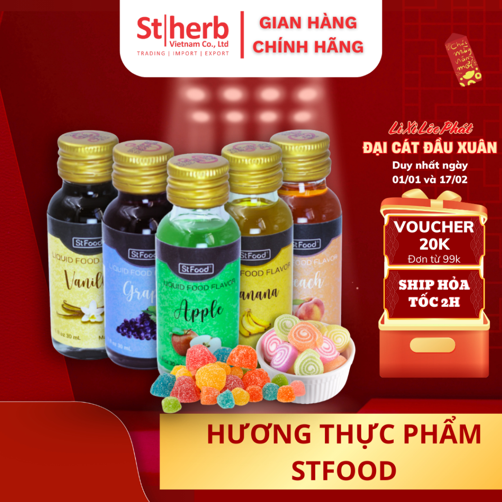 Hương Thực Phẩm Chính Hãng an toàn đảm bảo sức khỏe tạo Mùi Thơm Cho Đồ Ăn, Làm Bánh, Pha Chế Đồ Uống 30ml
