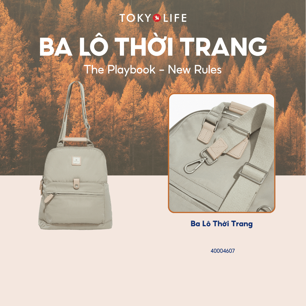 Ba Lô Thời Trang TOKYOLIFE 2in1 40004607 (28x13x33cm) 14inch