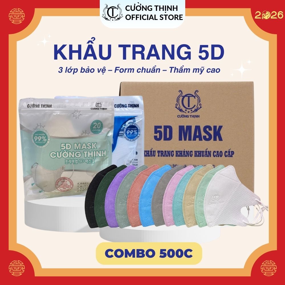 Thùng 500 cái khẩu trang 5D Cường Thịnh Mask