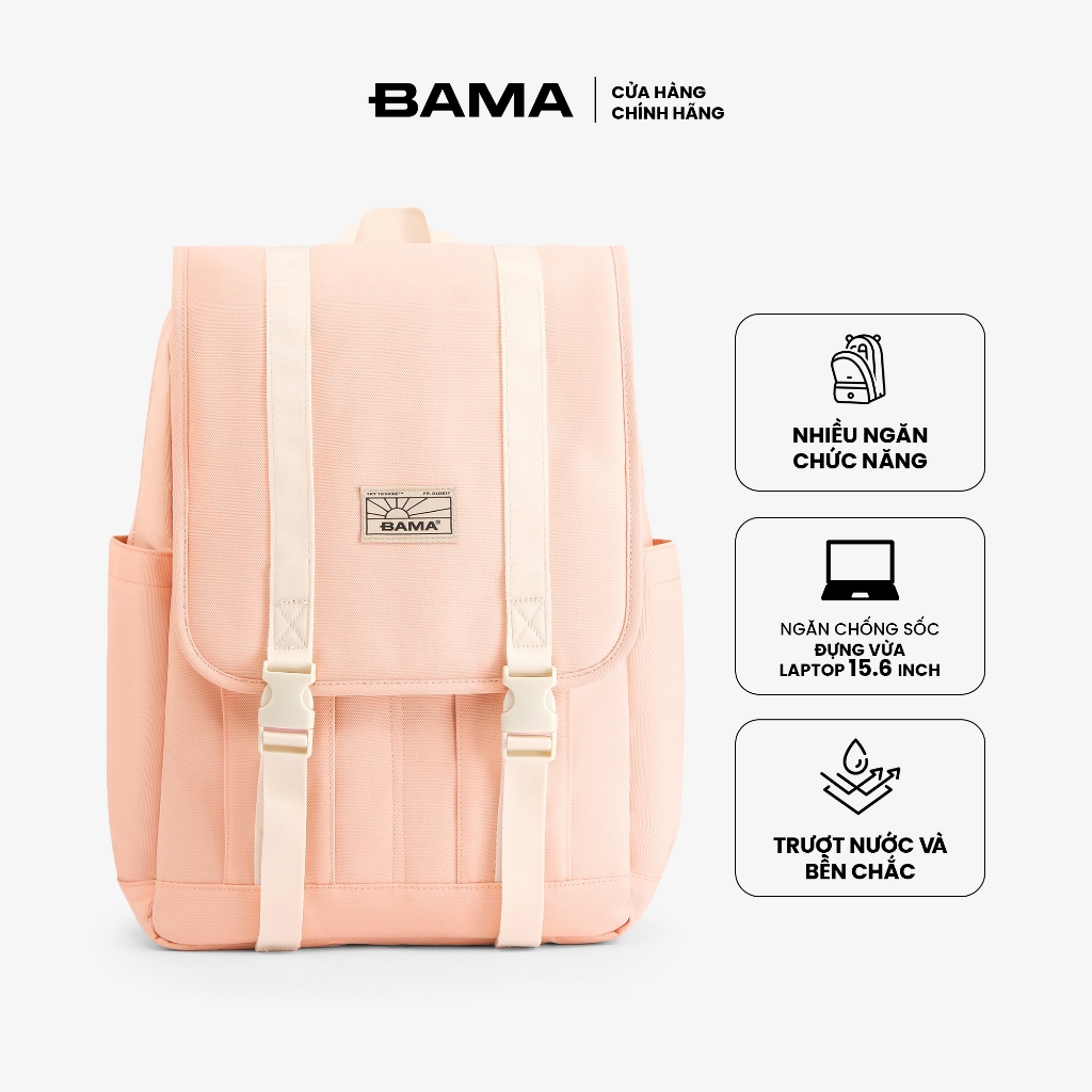 Balo nam nữ đi học đi làm BAMA New Basic Backpack NB109 chống nước nhiều ngăn đựng laptop 13 14 15 inch