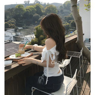 Áo Thun Borip Nữ Trễ Vai Ôm Body Thắt Nơ Chất Boirp Mịn - Áo Lệch Vai Nữ Cột Nơ AT23 CinZy SG