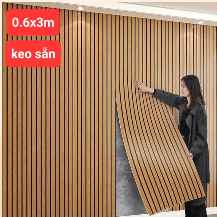 Cuộn Xốp PVC (60cm x 3m) vân đá, lam sóng sẵn keo tự dính, siêu đẹp chống thấm nước, phủ bóng.