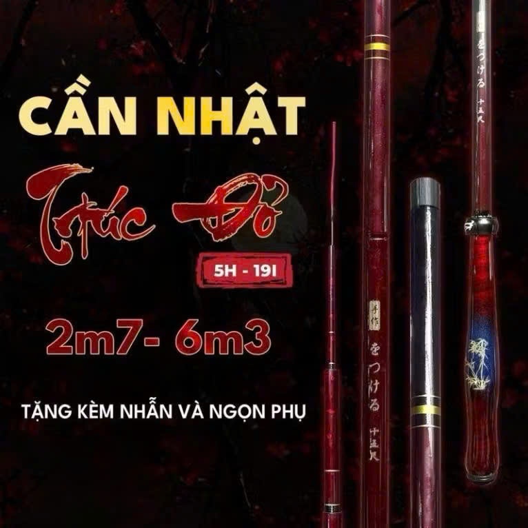 Cần câu tay giả trúc 4h siêu nhẹ chuyên rô chép câu đơn câu đài - Cần 4h -28i chuyên rô diếc Nhật ca