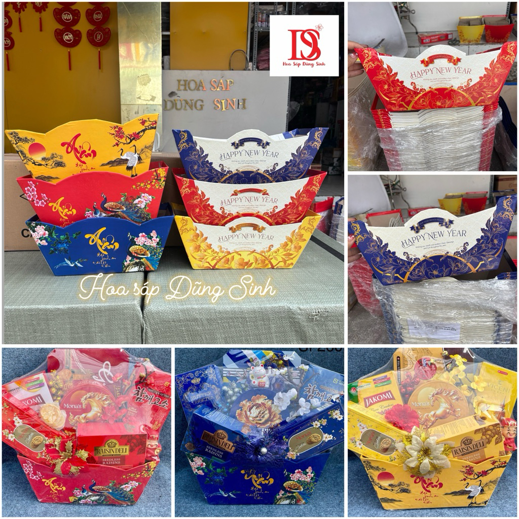 A493 Khay thuyền bằng bìa đựng giỏ quà tết LOẠI CỨNG MẪU MỚI, đế thuyền, khay thuyền tết, giỏ thuyền