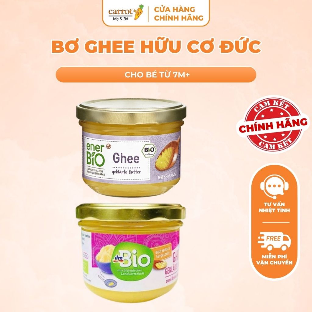Dầu Bơ Ghee Hữu Cơ Ener Bio, Dm Bio Đức Cho Bé Từ 7M+ 180G