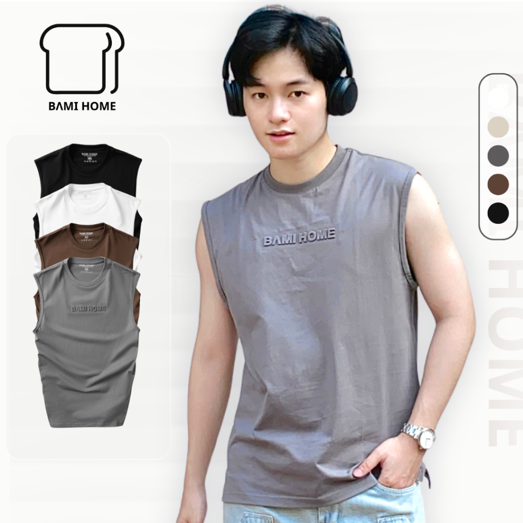 Áo tanktop nam BAMI HOME, Ao ba lỗ tập gym nam chất liệu cotton thoáng mát, co giãn tốt ATT07