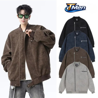  Áo Khoác Da Loang 3A  áo khoác Bomber Unisex Cổ Bẻ Khóa Kéo Phong Cách Retro Đường Phố - Boxer Tmen 