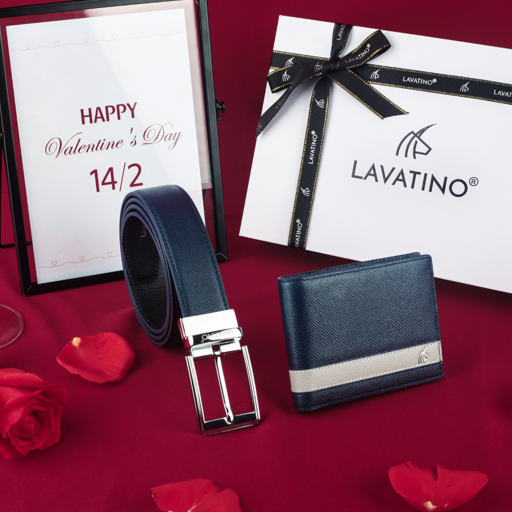 [Quà Tặng Valentine] Combo Ví Da Thắt Lưng Nam Chính Hãng Lavatino - WB31, MK03-D15