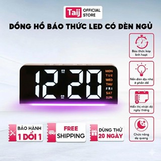  Đồng Hồ Báo Thức Đèn LED Có Đèn Ngủ Hiển Thị Giờ Ngày Tháng Nhiệt Độ Decor Bàn Phòng Làm Việc DHL 