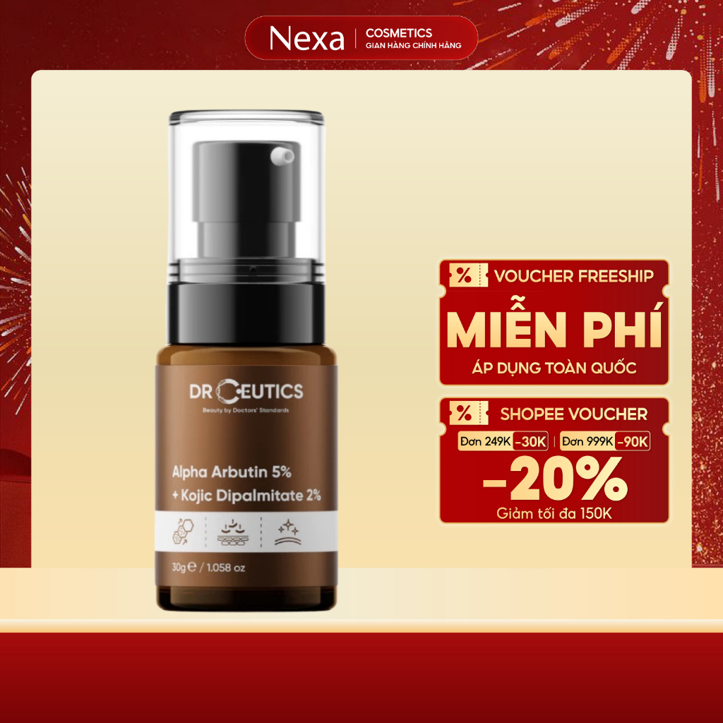 Serum DrCeutics Tinh Chất Alpha Arbutin Làm Sáng Da Mờ Nám Alpha Arbutin 5% Và Kojic Dipalmitate 2% 
