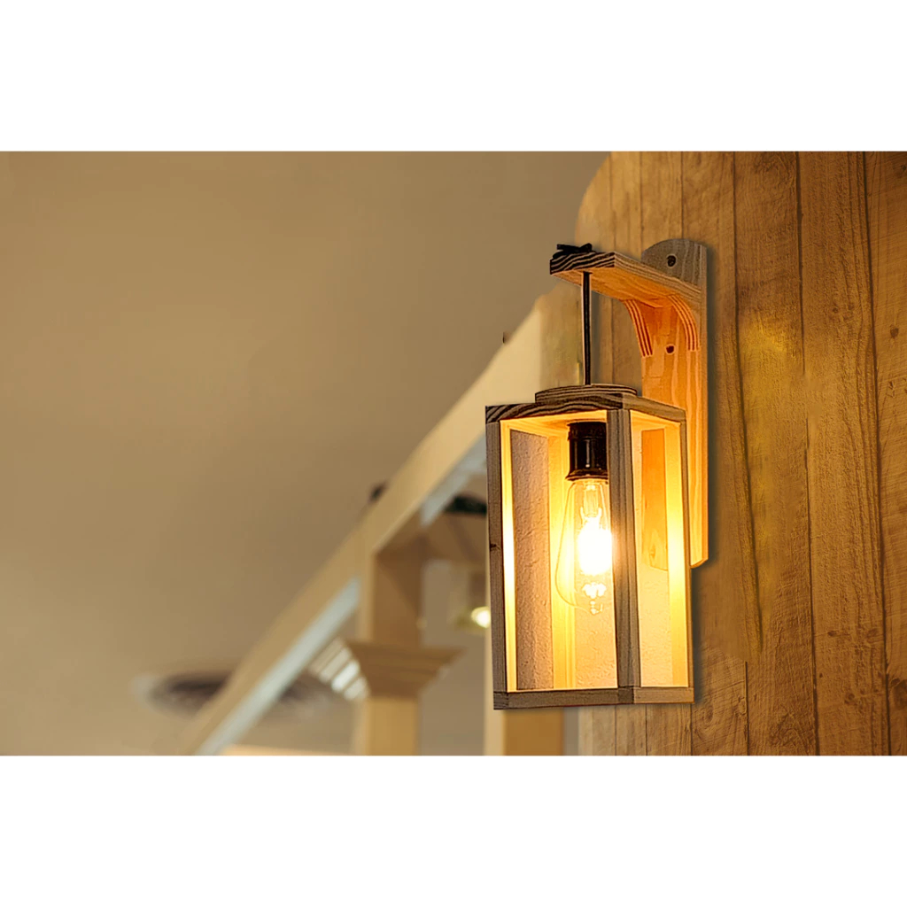 [Top Value] Đèn Gỗ Treo Tường Chữ Nhật Decor Phòng Ngủ, Homestay, Coffee Shop.