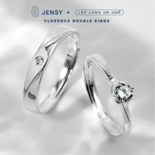  Nhẫn Đôi Bạc S925 Cao Cấp JENSY Gắn Đá CZ "Florence" NDARJ3586. Nhẫn Đôi Bạc 925 Nam Nữ 