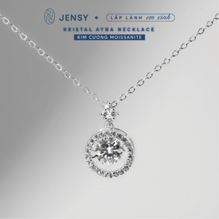  Dây Chuyền Kim Cương Moissanite JENSY Xi Bạch Kim Kiểm Định GRA "Kristal Ayna" VCJ4 Vòng Cổ Bạc Nữ 