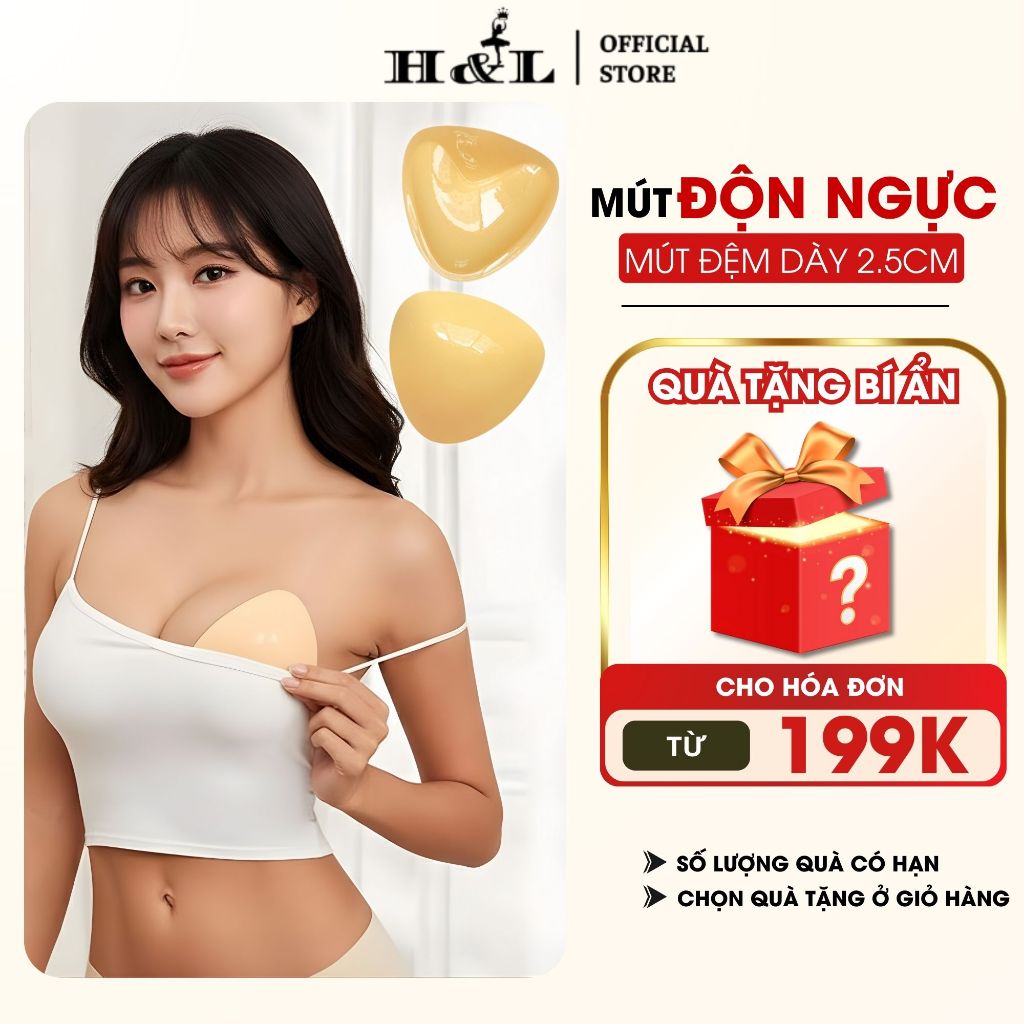Miếng Độn Ngực Có Keo Dán Chắc Chắn - Miếng Dán Ngực Có Đệm Dày 2.5cm Giúp Nâng V1 HL BOUTIQUE D3008
