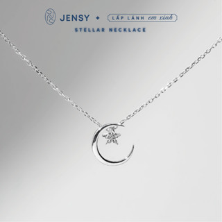  Dây Chuyền Bạc Nữ JENSY Trăng Khuyết Mix Ngôi Sao Đính Đá S925 Stellar VCARD7026.Vòng Cổ Bạc 925 Nữ 